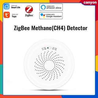 Tuya Zigbee Smart Combustible Gas Detector Methance Detector การตรวจจับความไวสูง เสียงและแสง คำเตือน Remote Guard canyon