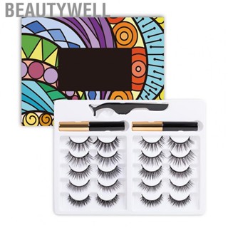 Beautywell Magnetic Lashes with Eyeliner  Magnetic Lashes Set 3D Natural 10 Pairs Attractive Decorative  for Daily