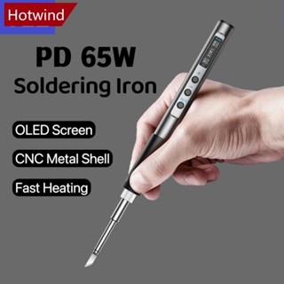 Hotwind ปากกาเชื่อมบัดกรีไฟฟ้า หน้าจอ OLED Type C 65W T12 H7M5