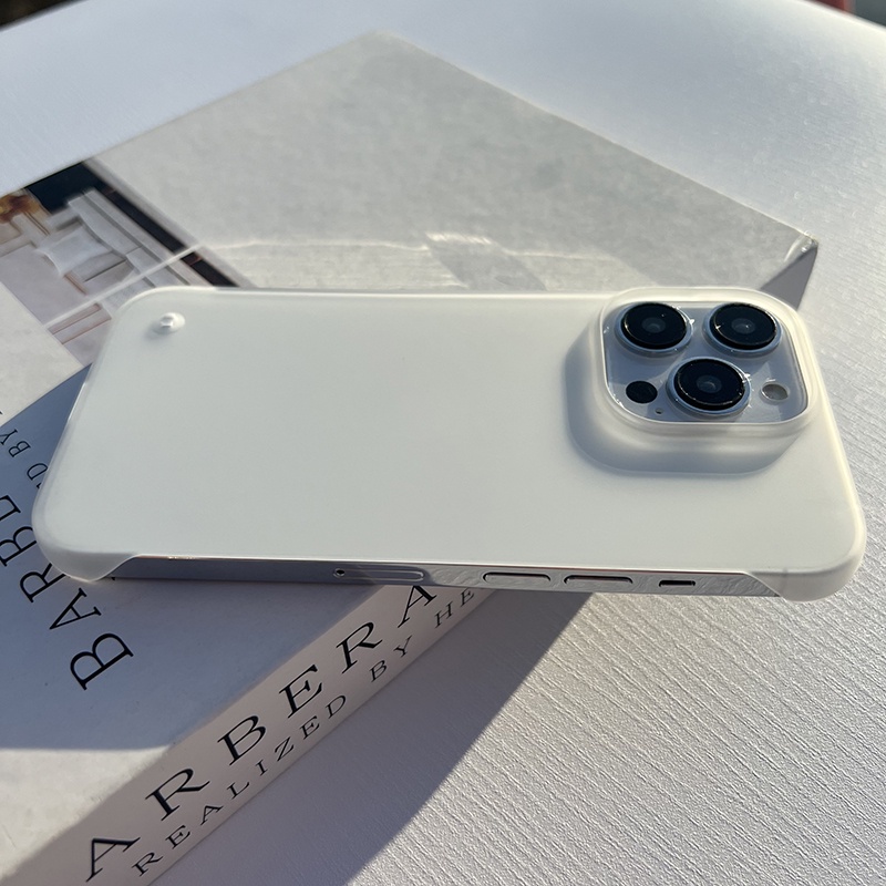 โปร่งใสสีขาว Matte Texture Hard PC สําหรับ iPhone 13Promax 14Promax 11 13 13Pro 14Pro 14 17 12Pro 12Promax X Xs Xr Xsmax 11Pro 11Promax 7 8 7Plus 8P 13mini 16 16Promax 15Pro – โปรปัง
