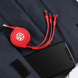 สติกเกอร์ชาร์จเร็ว 13A 3-in-1 USB 120 ซม. สําหรับ Volkswagen VW Golf MK3 MK4 MK5 MK6 MK7 TDI R20 R32 GTI Polo CC