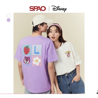 SPAO เสื้อยืดแขนสั้น พิมพ์ลายหมากรุก สตรอเบอร์รี่ หมี สปาโอ เหมาะกับฤดูร้อน สําหรับผู้ชาย และผู้หญิง SPRLD24D