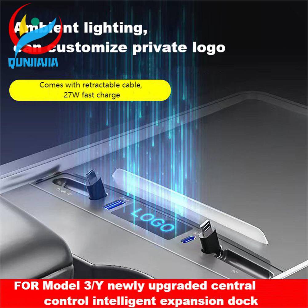 ฮับ USB Type-C PD 27W สําหรับ Tesla Model 3/Y