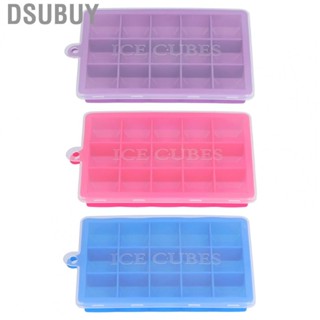 Dsubuy 15 Slot Silicone Ice Tray Mould Plastic W/Lid Home  Maker Kitchen BS