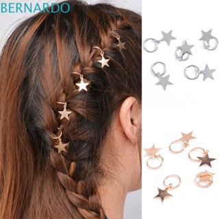 Bernardo 5 ชิ้น / เซต ถักเปีย เดรดล็อก ลูกปัด, แหวนผมสีเงิน, แฟชั่น ดาว โลหะผสม สีทอง ถักเปีย สําหรับเด็กผู้หญิง