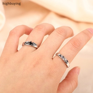 [highbuying] แหวนหมั้น รูปปีกนางฟ้า ปีก ปรับได้ โรแมนติก เครื่องประดับ สําหรับผู้หญิง และผู้ชาย 1 คู่