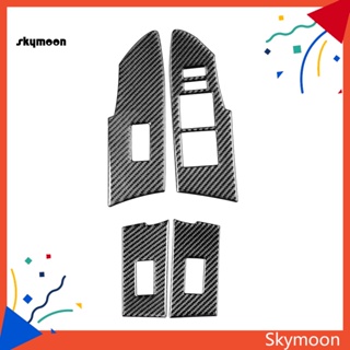 Skym* สติกเกอร์คาร์บอนไฟเบอร์ ป้องกันรอยขีดข่วน สําหรับติดกรอบสวิตช์ประตู หน้าต่างรถยนต์ Toyota Corolla 2014-2018 4 ชิ้น