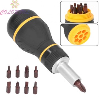 【COLORFUL】Screwdriver Set 9Pcs Magnetic Head Ratchet Screwdriver With Bits Tool Set