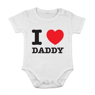 ชุดรอมเปอร์ ผ้าฝ้าย ลาย I love Daddy น่ารัก สําหรับเด็กทารกแรกเกิด NBEG