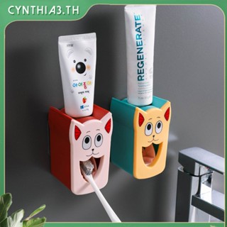 Creative Automatic Toothpaste Squeezer Set Wall-Mounted Cartoon Toothpaste Dispenser Holder Bathroom Shelfเด็กบีบsqueezer Handy Tool Cynthia