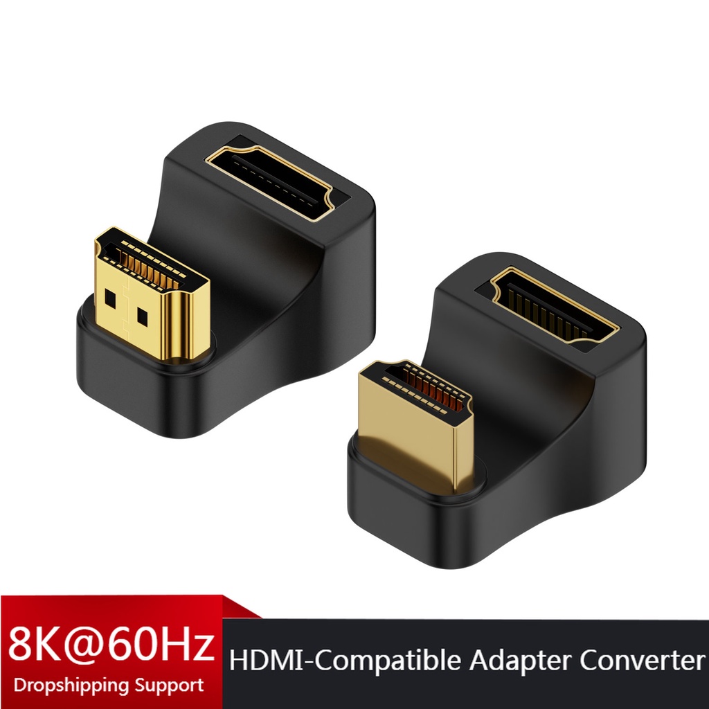 อะแดปเตอร์แปลง HDMI ตัวผู้ เป็นตัวเมีย UHD มุม 360 องศา รูปตัว U 8K 60HZ HDTV 2.1 สําหรับแล็ปท็อป HDTV PS4 PS5