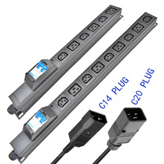 Pdu รางปลั๊กไฟ หน่วยจ่ายไฟ C13 C19 ซ็อกเก็ตสวิตช์อากาศ