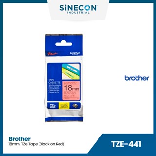 Brother บราเดอร์ TZE-441 เทปพิมพ์อักษร ดำ/แดง แบบเคลือบพลาสติก TZE ขนาด 18mm. สำหรับเครื่องพิมพ์ฉลาก