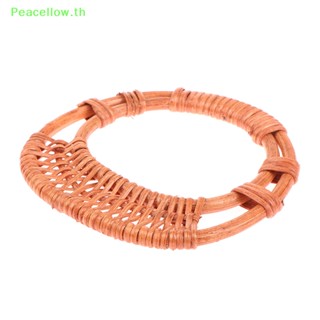 Peacellow มือจับกระเป๋าหวายไม้ไผ่ ทรงกลม DIY อุปกรณ์เสริม สําหรับกระเป๋าถือ กระเป๋าสตางค์ 1 ชิ้น