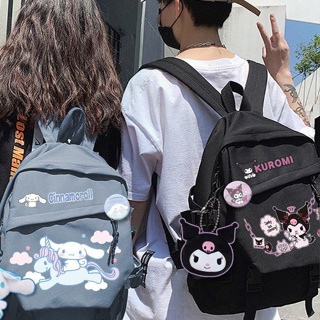 [ฟรีของขวัญ] Kuromi กระเป๋าเป้สะพายหลัง กระเป๋านักเรียน ลาย Cinnamoroll น่ารัก สไตล์ญี่ปุ่น สําหรับเด็กผู้หญิง