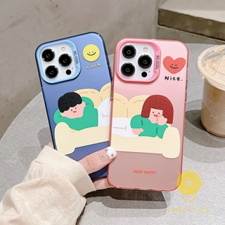 For เคสไอโฟน 14 Pro Max [Couple Cute Smile Sofa] เคส Phone Case For iPhone 14 Pro Max Plus 13 12 11 For เคสไอโฟน11 Ins Korean Style Retro Classic Couple Shockproof Protective TPU Cover Shell