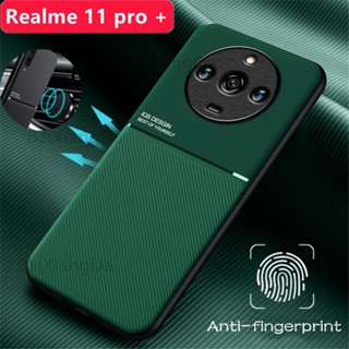 เคสโทรศัพท์มือถือซิลิโคน TPU ผิวด้าน กันกระแทก พร้อมที่ตั้งวาง สําหรับ Realme 11 pro plus 11proplus 11pro+ Realme11pro Realme11