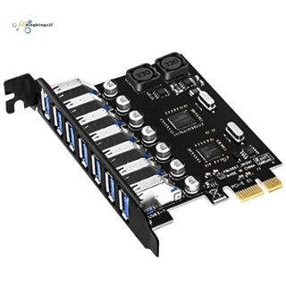 อะแดปเตอร์การ์ดขยาย PCI-E เป็น USB3.0 7 พอร์ต USB3.0 PCI-Ex1 สําหรับคอมพิวเตอร์ตั้งโต๊ะ