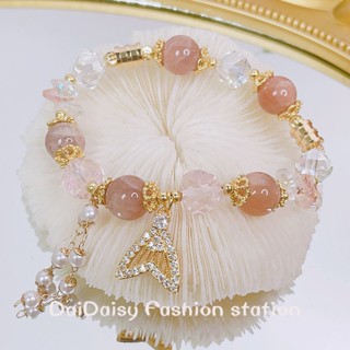 Daidaisy √♥ สร้อยข้อมือ ประดับลูกปัดอเมทิสต์ หินซันสโตน ทรงหางปลา สไตล์ใหม่ สําหรับผู้หญิง