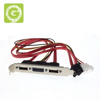 สายเคเบิ้ล PC DIY SATA เป็น ESATA และ 4Pin IDE Molex Power PCI Bracket Slot โปรไฟล์ความสูงเต็มรูปแบบ สําหรับฮาร์ดไดรฟ์ภายนอก