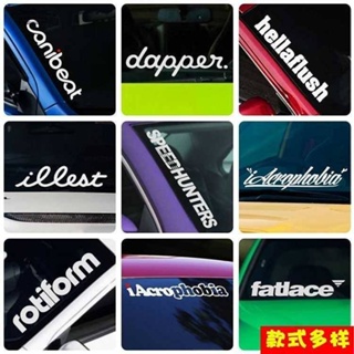 Car Windshield Glass Bumper Stickers Rear Block Trend Latte Art Letters Personality Reflective Decoration Modification Stickers wVqk