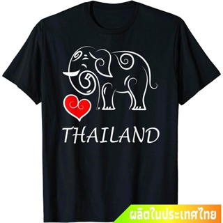 การออกแบบเดิมเสื้อยืดโอเวอร์ไซส์ช้างไทย มีคุณธรรมสูง เป็นมงคล ให้เกียรติ ศักดิ์สิทธิ์ I Love Thailand Elephant Souvenir T-shirt คอกลม แฟชั่น ผ้าฝ้ายแท้ เสื้อยืด ผ้าฝ้ายแท้รองรับการปรับแต่ง