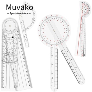 Muvako ชุดเครื่องวัดมุมโปรแทรกเตอร์ แบบใส 180 องศา 4 ชิ้น