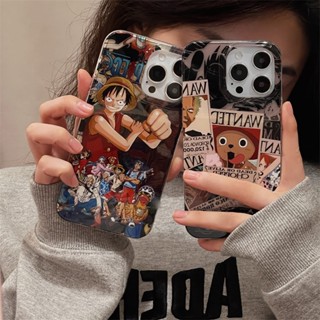 เคสโทรศัพท์มือถือ แบบโปร่งแสง สองชั้น ลายการ์ตูนวันพีช สําหรับ iPhone 14 13 12 Pro Max 11 Pro Max X XR XS 7 8 Plus