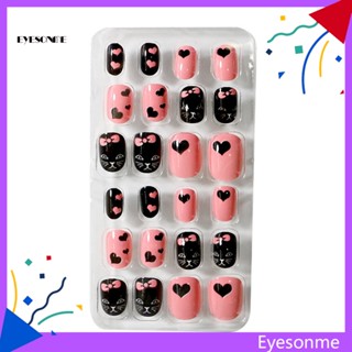 Eyes สติกเกอร์ PVC รูปหัวใจ ติดทนนาน สําหรับตกแต่งเล็บเด็กผู้หญิง 24 ชิ้น