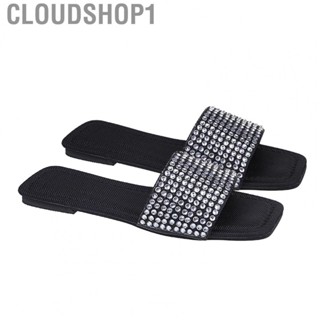 Cloudshop1 Summer Sandals  Rhinestone Glitter Stylish Comfortable Women Slide for Outdoor Shopping