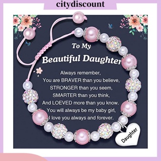 &lt;citydiscount&gt; สร้อยข้อมือ ประดับไข่มุกเทียม พลอยเทียม ปรับขนาดได้ ของขวัญวันหยุด สําหรับผู้หญิง