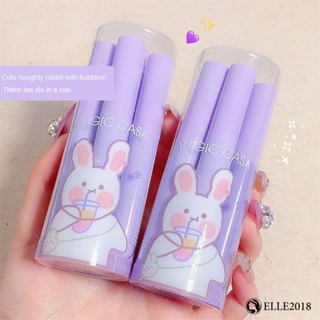 MAGIC CASA 6PCS 2023 New Naughty Rabbit Lip Glaze Matte Fog Surface White Lip ไม่จางไม่ติดถ้วยลิปสติกนักเรียนปาร์ตี้ธรรมดา 【elle20181_th】