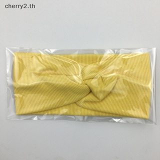 [cherry2] ที่คาดผม ผ้าถักนิตติ้ง ยืดหยุ่น สีพื้น สําหรับเด็กทารกผู้หญิง [TH]