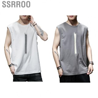 Ssrroo Workout Tank Top  Lightweight Breathable Men s Sleeveless Sweat Absorbing Polyester Fiber for Fitness