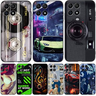 เคสโทรศัพท์มือถือ ซิลิโคนนิ่ม tpu กันกระแทก ลายแมว สีดํา สําหรับ Honor X8A