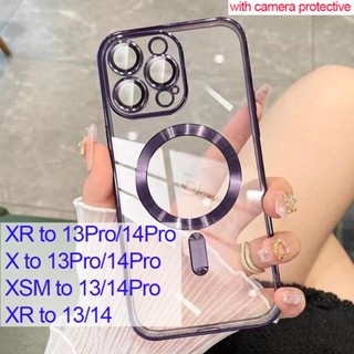 เคสซิลิโคนนิ่ม แบบใส ป้องกันเลนส์ สําหรับ iPhone XR to 13 Pro 14 Pro XS max to 13 14 Pro max XR Like 13 Pro