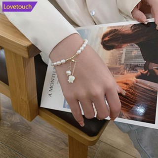 Lovetouch สร้อยข้อมือ จี้ดอกทิวลิป ประดับไข่มุก แฟชั่นสําหรับผู้หญิง B4X6