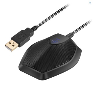 ไมโครโฟนประชุม USB 360° ไมโครโฟนคอนเดนเซอร์คอมพิวเตอร์ PC รอบทิศทาง พร้อมฟังก์ชั่นปิดเสียง ลดเสียงรบกวน ความไวแสงสูง Plug &amp; Play เข้ากันได้กับ Windows Mac fo [A]