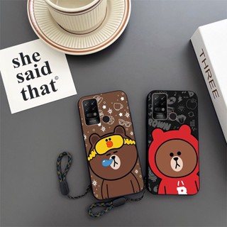 Tecno Pova LD7 เคสโทรศัพท์ กันกระแทก ลายการ์ตูนหมีบราวน์