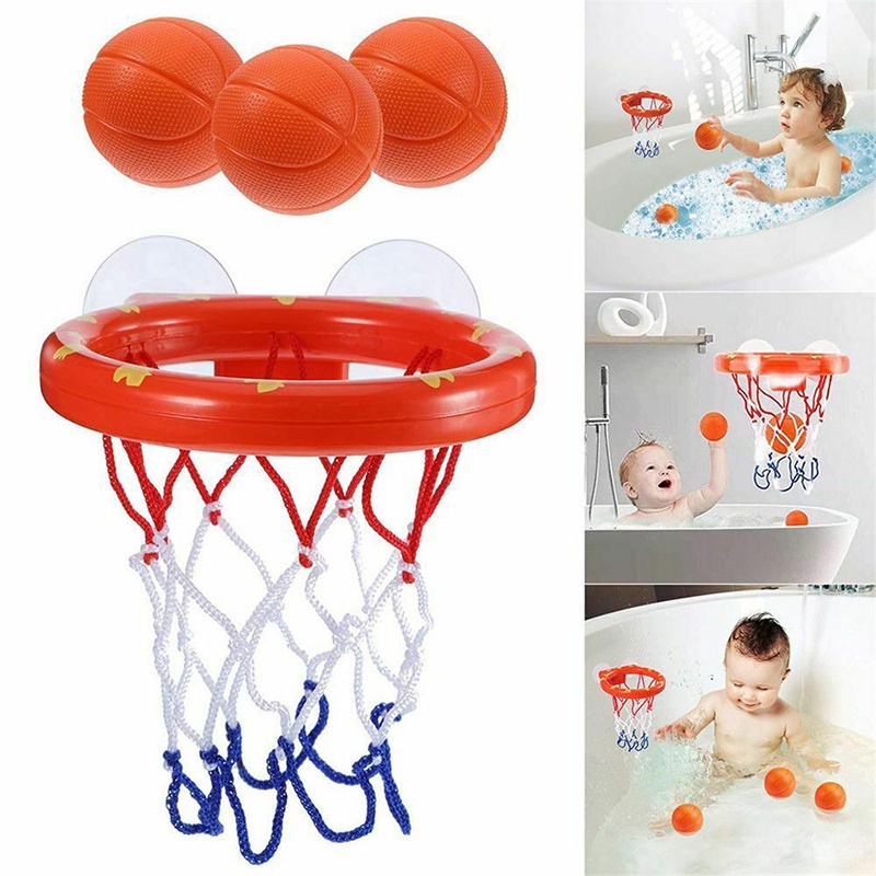 Baby & Toddler Toys 22 บาท ของเล่นอาบน้ําเด็กวัยหัดเดิน ห่วงบาสเก็ตบอล รูปปลาวาฬน่ารัก พร้อมลูกบอล 3 ลูก สําหรับเด็ก Mom & Baby