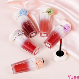 Sheloves Rose Matte Lip Glaze ถ้วยไม่ติดทนทานไม่ทำให้ลิปกลอสของแท้จางหายไป