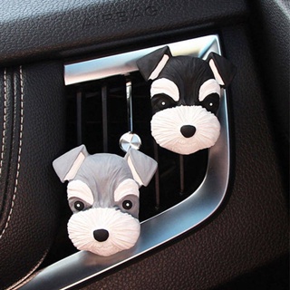 Creative Car Perfume Schnauzer Dog Head Fragrant Stone Air Outlet Clip Aroma Fragrance Car Accessories Gift Cute Car Decoration  car interior accessories