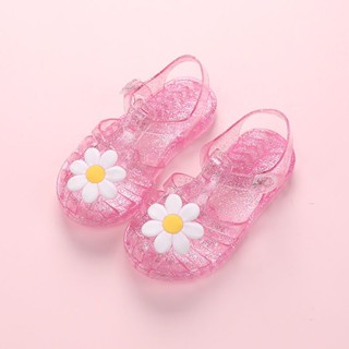 Pippikids- รองเท้าแตะ เจลลี่ คริสตัล ดอกไม้ ขนาดเล็ก สไตล์เกาหลี สําหรับเด็กผู้หญิง
