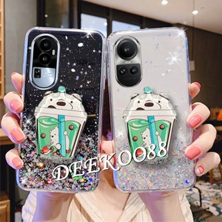 พร้อมส่ง เคสโทรศัพท์มือถือ ลายหมีน่ารัก พร้อมขาตั้ง สําหรับ OPPO Reno10 Pro Plus Pro+ 5G 2023 Reno 10 10Pro Reno10Pro+