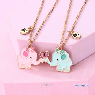 Fancy 2 ชิ้น / เซต การ์ตูนน่ารัก จี้โซ่ เพื่อนที่ดีที่สุด สร้อยคอแม่เหล็ก BFF มิตรภาพ เครื่องประดับเด็ก ของขวัญ