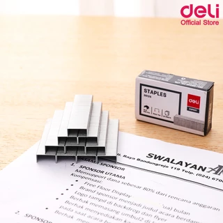 ลวดเย็บกระดาษ Deli 0012S Staples เบอร์ 26/6 และ 24/6 (30 Sheets) เย็บได้ 1,000 ครั้ง ลวดเย็บกระดาษ