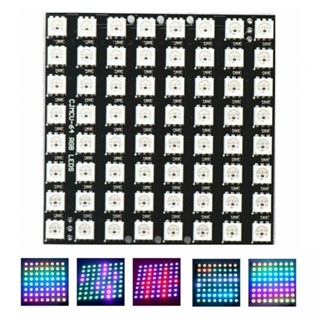 ชิปเวเฟอร์หน้าจอพิกเซล 180° แผงไฟเมทริกซ์ DC 5V 8x8 64-bit เต็มสี
