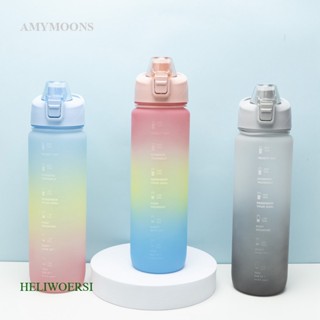 Heliwoersi แก้วกรองน้ํา แบบพกพา 1000 มล. พร้อมหลอดดูด แบบพกพา เพื่อความสวยงามสูง เหมาะกับฤดูร้อน สําหรับเด็กผู้หญิง