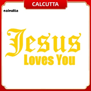 [calcutta] สติกเกอร์สะท้อนแสง ลายตัวอักษร Jesus Love You สําหรับติดตกแต่งหน้าต่างรถยนต์