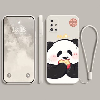 เคส samsung A51 A71 4G เคสโทรศัพท์มือถือ แบบนิ่ม ป้องกันการลื่นไถล ลายแพนด้า ป้องกันกล้อง สําหรับ